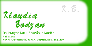 klaudia bodzan business card