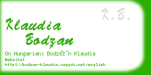 klaudia bodzan business card